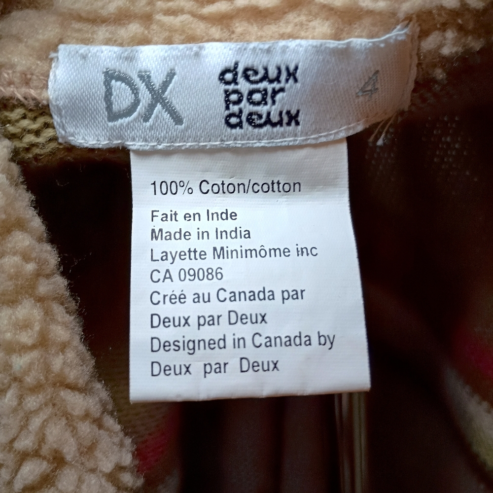 Deux par Deux Boys Sherpa Collar Zip Sweater Size 4 EUC Fall Jacket - Picture 5 of 10